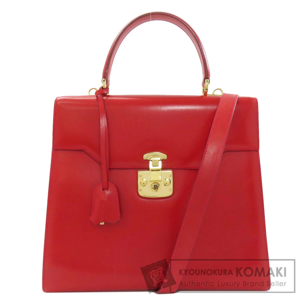 Gucci red leather Lady Lock top handle bag shoulder